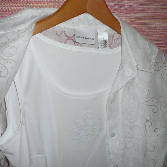 NWT 3/4 Sleeve White Blouse and Tank Top 2 piece Set size 8 Alfred Dunner - Picture 10 of 10